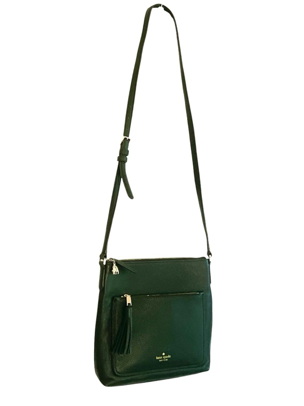 Authentic Kate Spade New York On Purpose Pebbled Top Zip Crossbody in Spruce - Picture 2 of 16